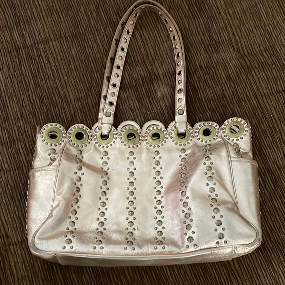 Isabella Fiore Rose Gold Grommet Handbag $35 today only! Price drop!